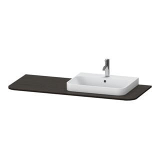 Duravit Console de lavabo Happy D.2 Plus 130x55 cm, avec 1 trou, robinetterie droite, noyer huilé
