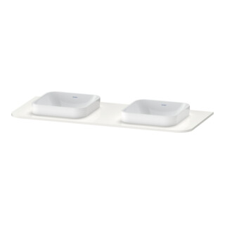 Duravit Console de lavabo Happy D.2 Plus 130x55 cm, avec 2 découpes, blanc brillant