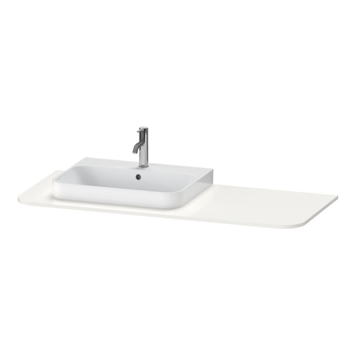 Duravit Console de lavabo Happy D.2 Plus 130x55cm, 1 découpe, gauche, blanc mat