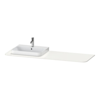 Duravit Console de lavabo Happy D.2 Plus 160x55 cm, 1 découpe, cuve à gauche, blanc brillant