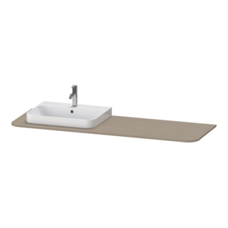 Duravit Console de lavabo Happy D.2 Plus 160x55 cm, 1 découpe, cuvette gauche, lin