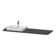 Duravit Console de lavabo Happy D.2 Plus 160x55 cm, 1 trou, robinet gauche, graphite mat