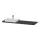 Duravit Console de lavabo Happy D.2 Plus 160x55 cm, 1 trou, robinet gauche, noyer satiné-1