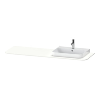 Duravit Console de lavabo Happy D.2 Plus 160x55 cm, 1 trou, robinetterie à droite, blanc mat satiné