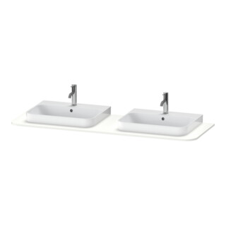 Duravit Console de lavabo Happy D.2 Plus 160x55 cm, 2 découpes, blanc mat soyeux
