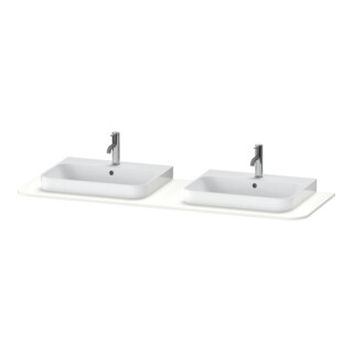 Duravit Console de lavabo Happy D.2 Plus 160x55 cm, 2 découpes, blanc supermat