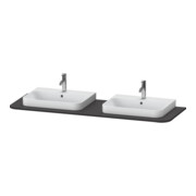 Duravit Console de lavabo Happy D.2 Plus 160x55 cm, 2 découpes, graphite mat