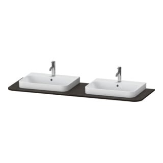 Duravit Console de lavabo Happy D.2 Plus 160x55 cm, 2 découpes, noyer huilé