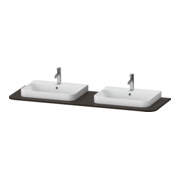 Duravit Console de lavabo Happy D.2 Plus 160x55 cm, 2 découpes, noyer huilé