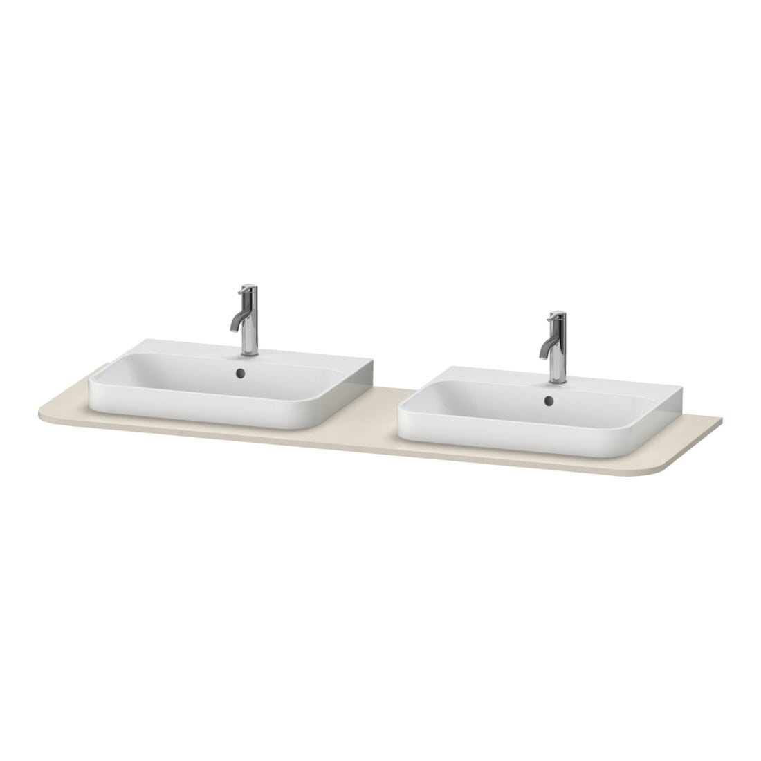 Duravit Console de lavabo Happy D.2 Plus 160x55 cm, 2 découpes, taupe supermat