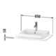 Duravit Console de lavabo Happy D.2 Plus 65x48 cm, 1 découpe, blanc mat soyeux-3