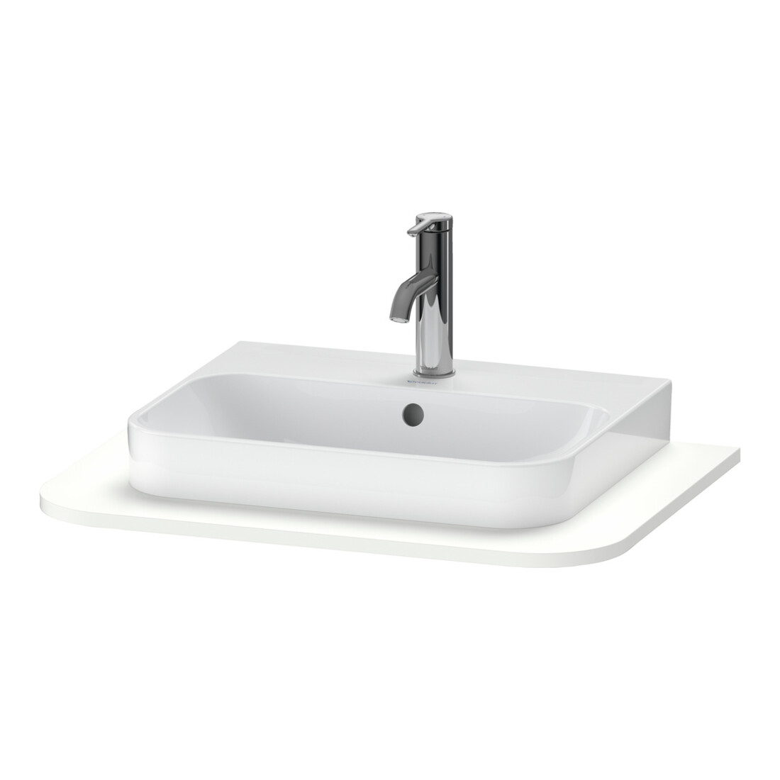 Duravit Console de lavabo Happy D.2 Plus 65x48cm, 1 découpe, blanc supermat