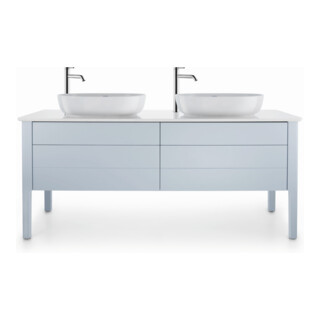Duravit Console de lavabo Luv 178,3x59,5x2 cm, quartz, 2 A., blanc structuré