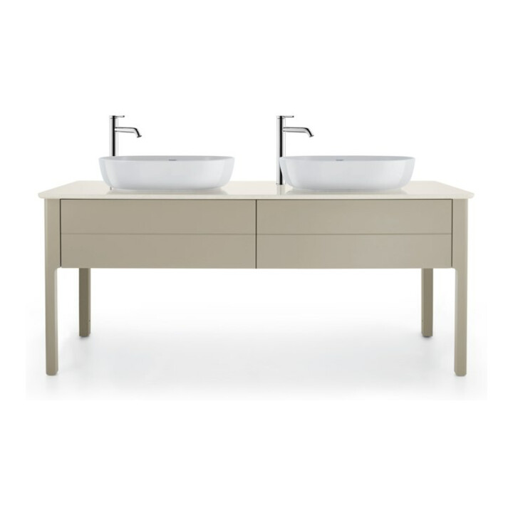 Duravit Console de lavabo Luv 178,3x59,5x2 cm, quartz, 2 A., blanc structuré