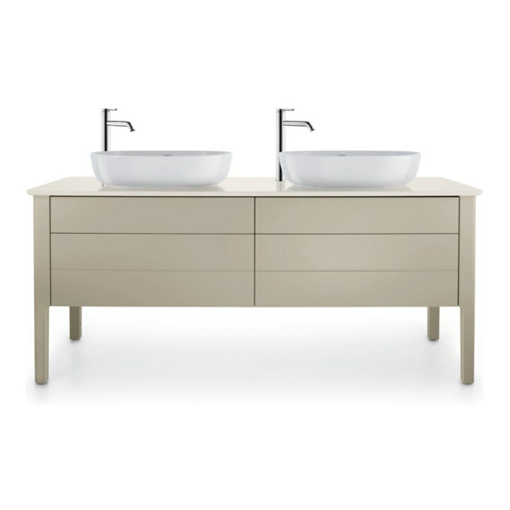 Duravit Console de lavabo Luv 178,3x59,5x2 cm, quartz, 2 A., blanc structuré