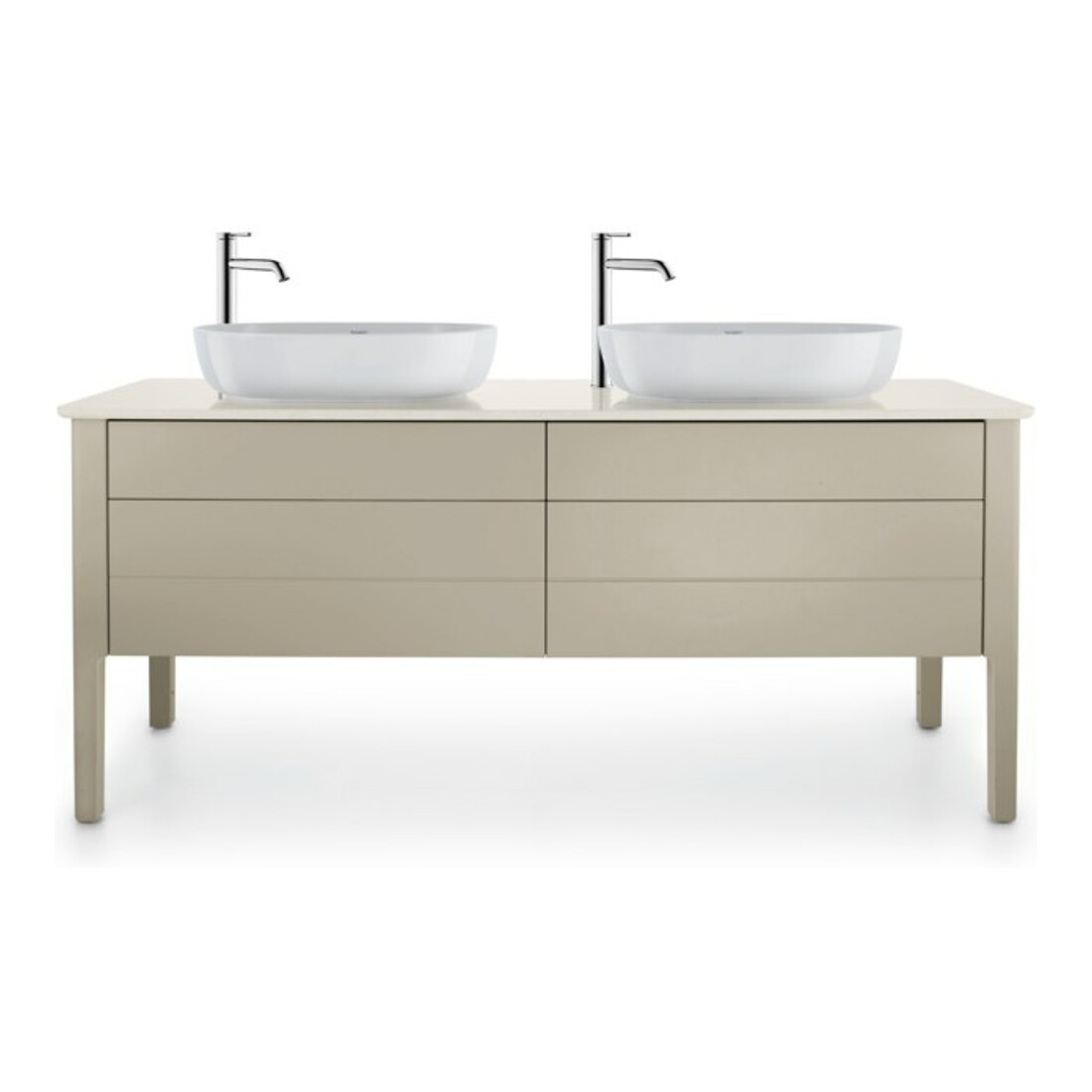 Duravit Console de lavabo Luv 178,3x59,5x2 cm, quartz, 2 A., blanc structuré