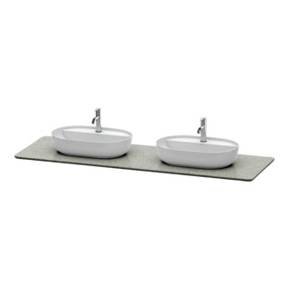 Duravit Console de lavabo Luv 178,3x59,5x2 cm, quartz, 2 trous, gris structuré