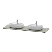 Duravit Console de lavabo Luv 178,3x59,5x2 cm, quartz, 2 trous, gris structuré