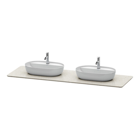 Duravit Console de lavabo Luv 178,3x59,5x2 cm, quartz, 2 trous, gris structuré