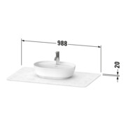 Duravit Console de lavabo Luv 98,8x59,5x2 cm, quartz, 1 trou, surface structurée-4