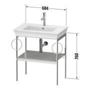 Duravit Console de lavabo White Tulip 68,4x45 cm, E Nat mass, Me, 2 HTH, bo-4