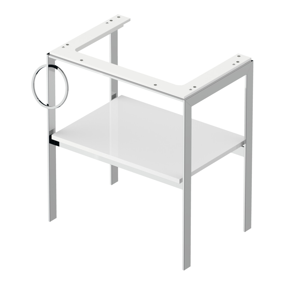 Duravit Console de lavabo White Tulip 68,4x45 cm, Me, bo, porte-serviettes g, blanc brillant