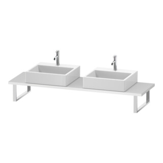 Duravit Console DuraStyle 80-200x48cm, 2 découpes, ép. 3cm, blanc mat