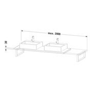 Duravit Console DuraStyle 80-200x55cm, 2 A., ép. 3cm, gris mat-4