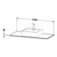 Duravit Console en bois massif XSquare 120x55 cm, noyer américain, avec 1 découpe-3
