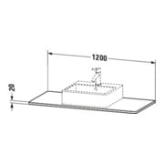 Duravit Console en bois massif XSquare 120x55 cm, noyer américain, avec 1 découpe-3