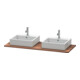 Duravit Console en bois massif XSquare 140x55 cm, Ami. Nb, m 2 trous, B des deux côtés-1