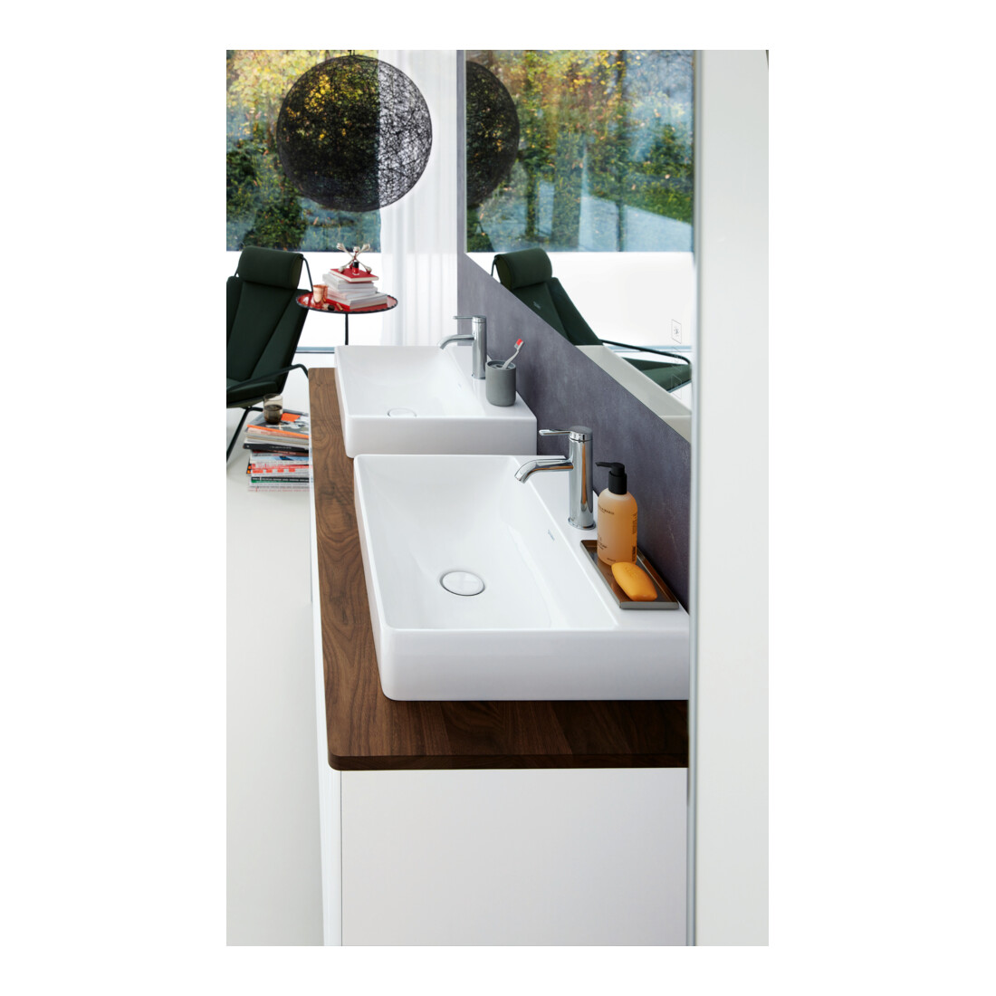 Duravit Console en bois massif XSquare 160x55 cm, Ami. Nb, m 2 ouvertures, B des deux côtés