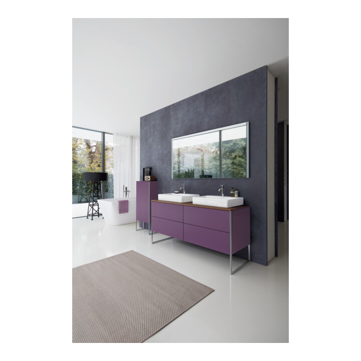 Duravit Console en bois massif XSquare 160x55 cm, Ami. Nb, m 2 ouvertures, B des deux côtés