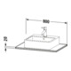 Duravit Console en bois massif XSquare 80x55cm, noyer américain, avec 1 découpe-3