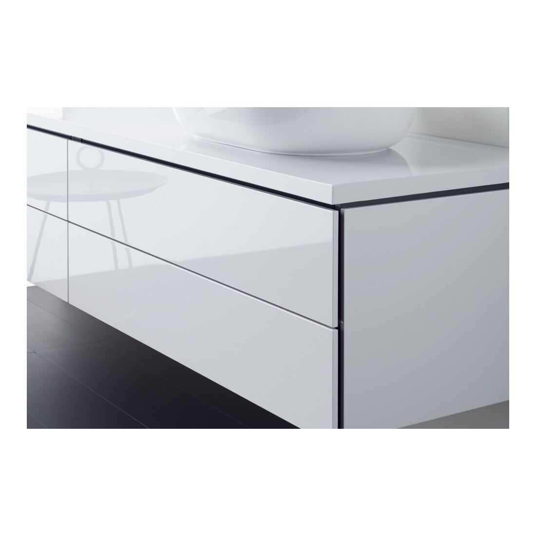 Duravit Console L-Cube 80-200x55 cm, 1 AS, ép. 4,5 cm, blanc brillant