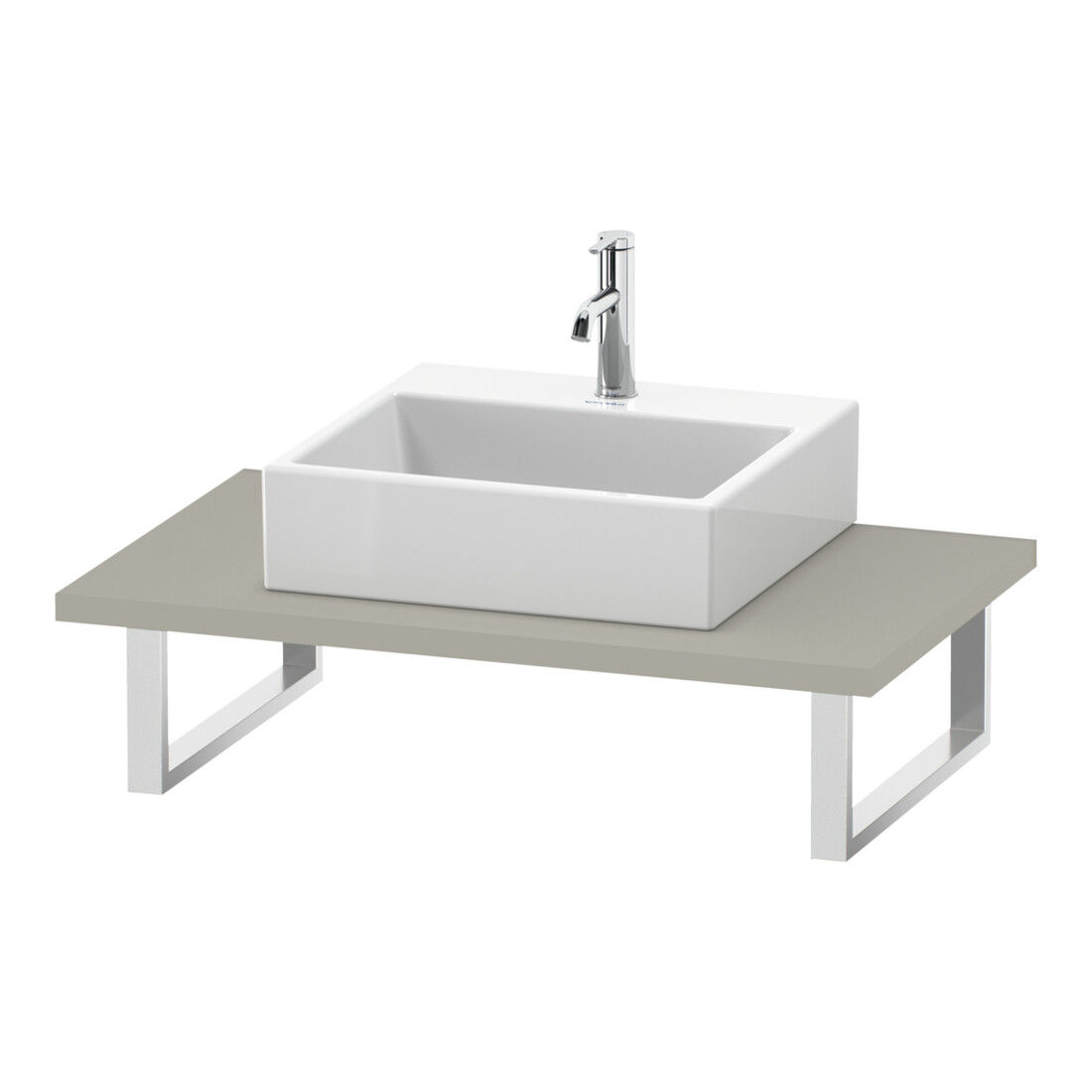 Duravit Console L-Cube 80-200x55 cm, 1 trou, épaisseur 3 cm, taupe mat