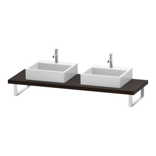 Duravit Console L-Cube 80-200x55 cm, 2 A., tige 4,5 cm, noyer courbé