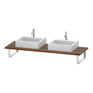 Duravit Console L-Cube 80-200x55 cm, 2 tiroirs, ép. 3 cm, noyer naturel
