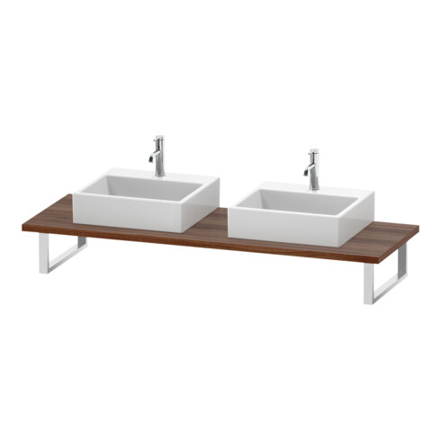 Duravit Console L-Cube 80-200x55 cm, 2 tiroirs, ép. 3 cm, noyer naturel