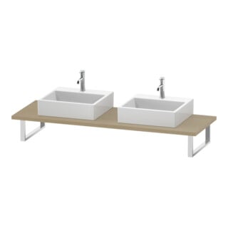 Duravit Console L-Cube 80-200x55 cm, 2 tiroirs, épaisseur 3 cm, médium chêne