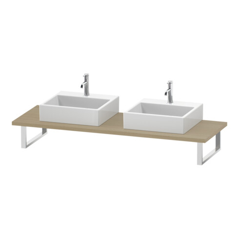 Duravit Console L-Cube 80-200x55 cm, 2 tiroirs, épaisseur 3 cm, médium chêne