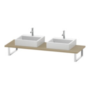 Duravit Console L-Cube 80-200x55 cm, 2 tiroirs, épaisseur 3 cm, médium chêne