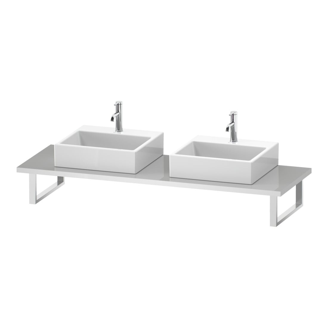 Duravit Console L-Cube 80-200x55 cm, 2 tiroirs, épaisseur 3 cm, médium chêne