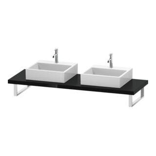 Duravit Console L-Cube 80-200x55 cm, 2 trous, ép. 4,5 cm, blanc brillant