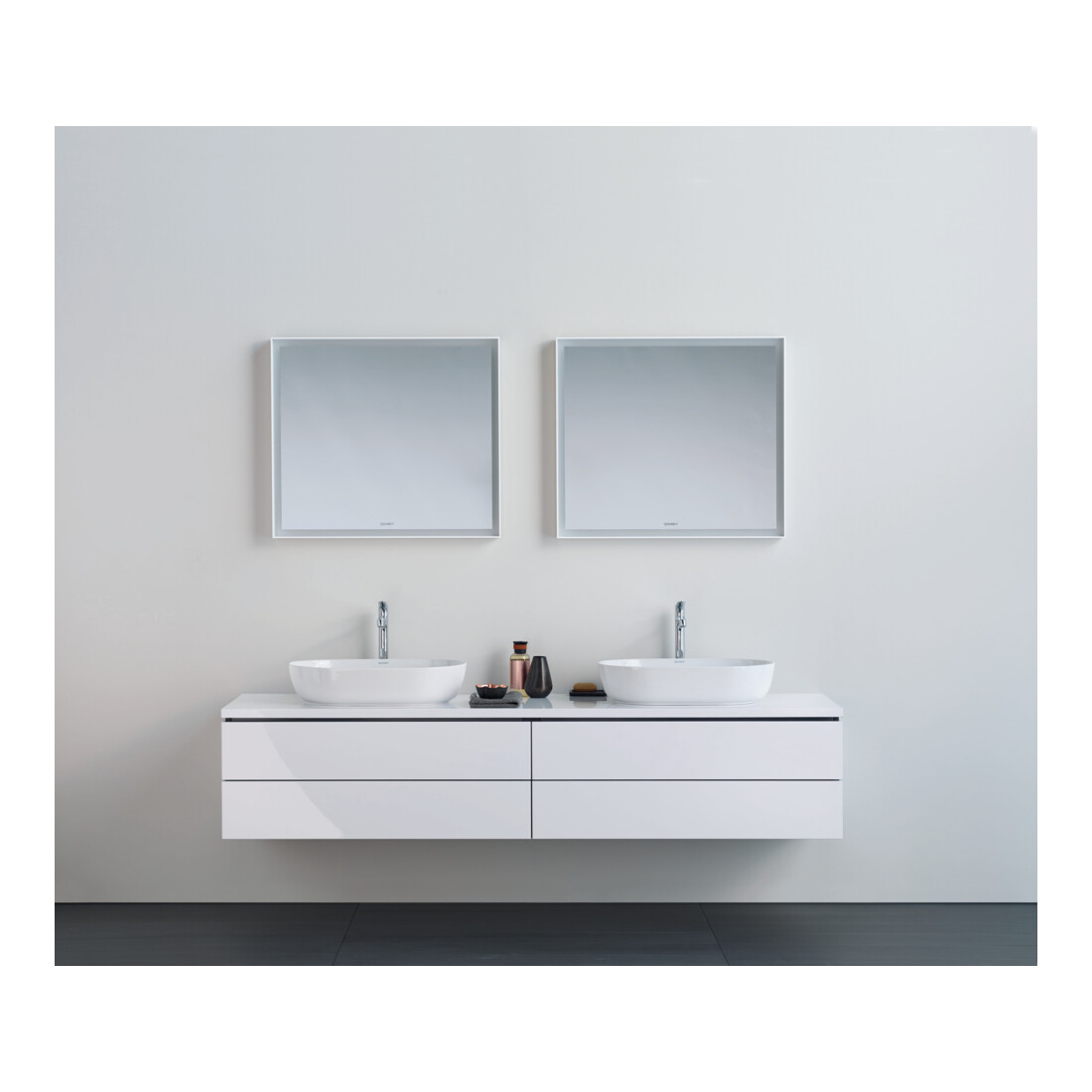 Duravit Console L-Cube 80-200x55cm, 1 AS, ép. 3cm, blanc brillant