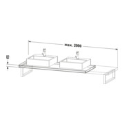 Duravit Console L-Cube 80-200x55cm, 1 AS, ép. 4,5cm, graphite mat-4