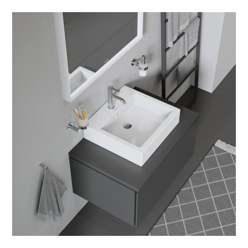Duravit Console L-Cube 80-200x55cm, 1 AS, épaisseur 3cm, graphite mat