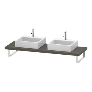 Duravit Console L-Cube 80-200x55cm, 2 A., ép. 4,5cm, gris satin mat