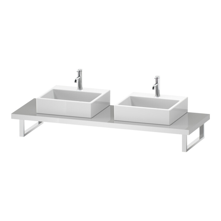 Duravit Console L-Cube 80-200x55cm, 2 A., tige 4,5cm, E d cintré