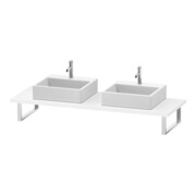 Duravit Console L-Cube 80-200x55cm, 2 étagères, ép. 3cm, blanc brillant